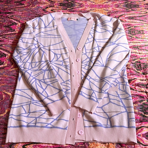 MyViolet Pastel Spiderweb Cardigan - Picture 1 of 3